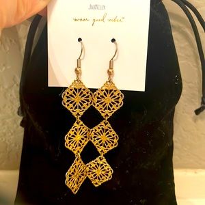 Gold tone drop earrings